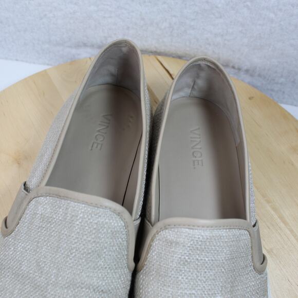 Vince Slip On Loafer Womens 8.5 Beige Shoe Comfort Career Preppy Modern - Picture 10 of 13